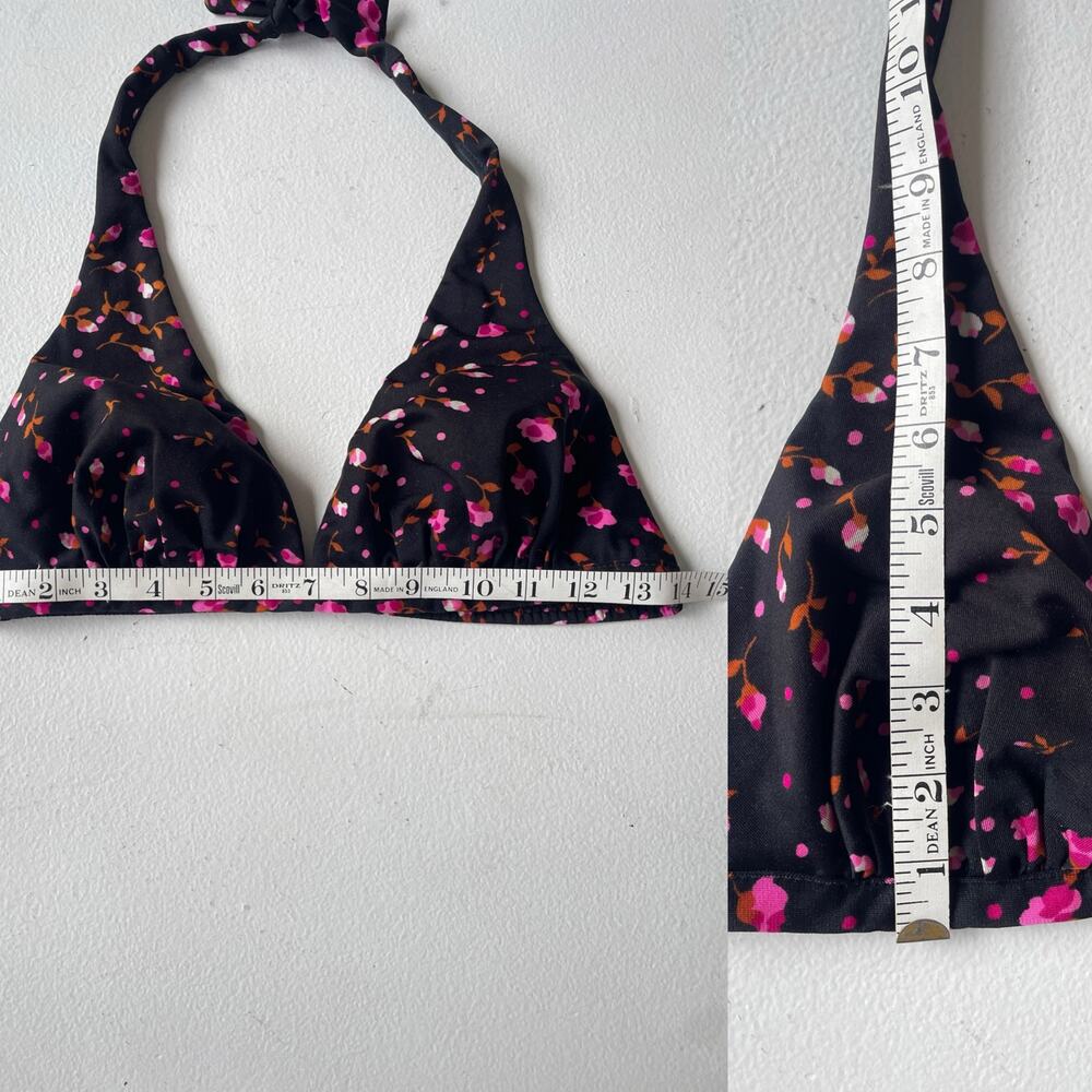 Vtg 60s 70s High Tide Swimwear Dark Floral Bikini… - image 8